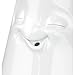 TASSEN Porcelain Tall Flower Vase, Laid-Back Face Edition, 9 inches, White (Single Vase)