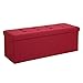 SONGMICS Storage Ottoman Bench, Chest with Lid, Padded and Foldable Seat with Metal Support, Bedroom, Hallway, Space-Saving, 31.7 Gal (120L) Capacity, Hold up to 660 lb, Red ULSF77RD