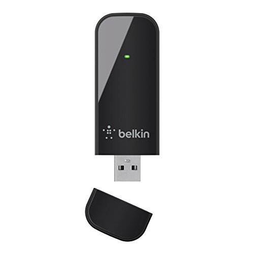 Belkin N600 DB F9L1101 Wireless Dual-Band USB Adapter, Up to 300Mbps Speed (Black)