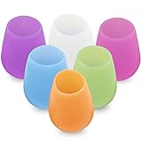 Unbreakable Silicone Wine Glasses, OPACC Unbreakable Shatterproof Flexible Rubber Cups Set of 6 (6)