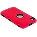 Importer520 (TM) 3-Piece Deluxe Hybrid Premium Rugged Hard Soft Case Skin Cover for Apple iPod Touch 4G, 4th Generation, 4th Gen 8GB / 32GB / 64GB - Red/Black