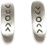 1 Handmade Pair of Sterling Silver Long Tundra Stud Earrings