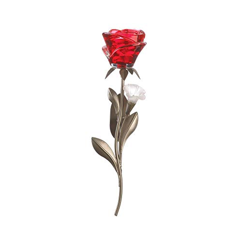 Gallery of Light 10018783 Single RED Rose Wall Sconce, White Gallery of Light 10018783 Single RED Rose Wall Sconce, White
