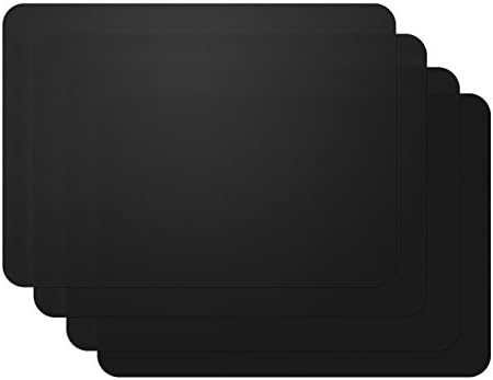 Set of 4: Thin and Portable Food Silicone Tablet Placemats for Kids and Babies, for Dining, Restaurants, Anti-skidding Non-Slip Waterproof,Very Flexible Silicone, Assorted Colors,Size 16 x 12 Inches