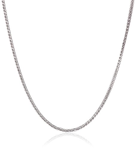 18k White Gold Diamond-Cut Wheat Chain Necklace, 18"