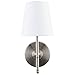Tamb Wall Sconce 1-Light Fixture with Fabric Shade - Brushed Nickel - Linea di Liara LL-SC201-BN
