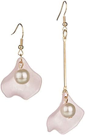 palettei Asymmetric Temperament Korean Flower Pendants Earrings