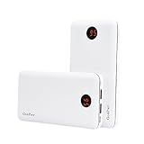 Go4pwr Portable Charger 13000mAh Mobile Phone Battery Backup Light Weight Power Bank Safe Li_Polymer LCD Cell Phone External Battery Pack 2 Outputs compatible with iPhone iPad (White)