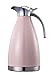 Bonnoces 68 Oz Stainless Steel Thermal Carafe - Double Walled Vacuum Insulated Thermos/Carafe with Lid - Coffee/Tea Carafe Heat & Cold Retention - 2 Liter Pink