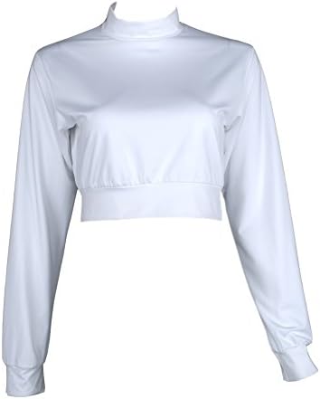 MasiMiele High Collar Crop Top Long-Sleeved Sweatshirt Hooded Jacket (L)