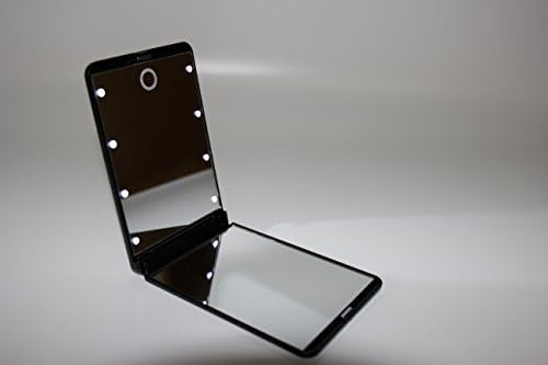 Maxpretty two side Touch Led Mirror with 8 Bright Adjustable Lightsv fold Mirror(Black)