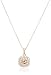 MORGAN & PAIGE .925 Sterling Silver 14K Rose Gold Plated Champagne & White Cubic Zirconia Cushion-Shaped Double-Halo Band Ring For Women - Sterling Silver Rings Hypoallergenic Jewelry for Her, Size 7