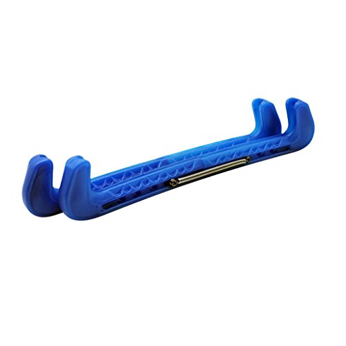 Ice Skate Guards Plastic Ice Skate Walking Blade Guards Protector Covers Adjustable (Blue)