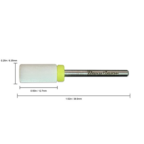Beauticom Professional USA Ceramic White LARGE Barrel Bit Nail Drill (Grit: XF EXTRA FINE) 3/32" Shank Size