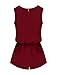 Allegra K Women Sleeveless Cut Out Back Elastic Waist Romper M Burgundy