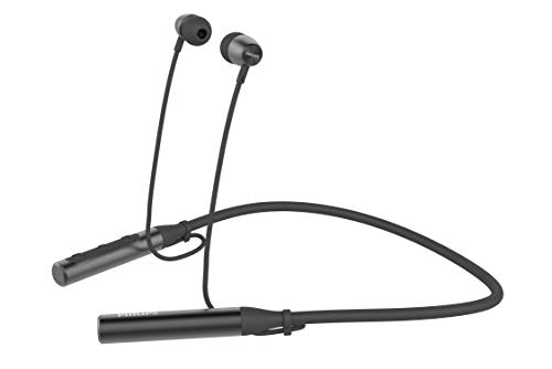 Philips Upbeat TAN2215BK Bluetooth 5.0 Neckband with 11 Hrs of Playtime, IPX4 Splash Proof Design, Magnetic Eartips and