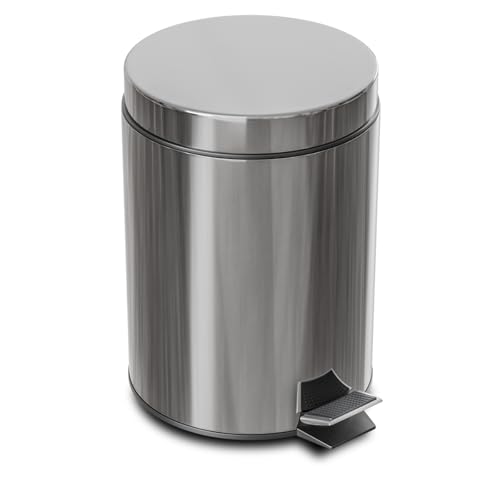 Amig - Poubelle à Pédale 20L | Acier inoxydable | Traitement anti-empreintes digitales | Ouverture avec Pédale | Conteneur intérieur avec poignée | Finition : Satiné