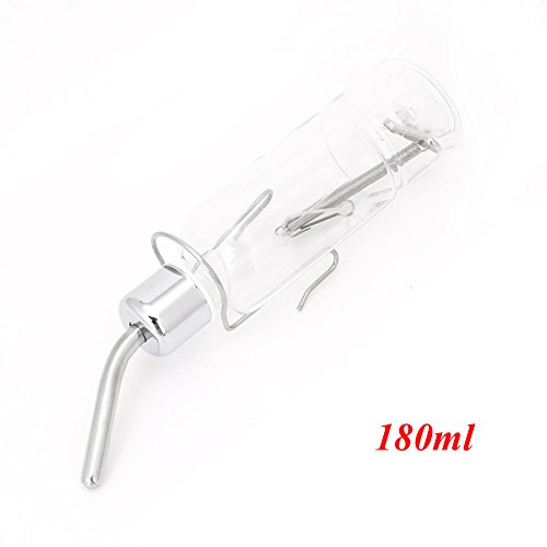 SCASTOE 180ml Stainless Steel Drinking Straws Water Bottle Feeder for Pet Rat Hamster Rabbit
