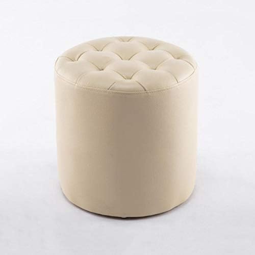 YCSD Round Upholstered Footstool Ottoman,Leather Pouffe Coffee Table Stool,34cm X 35cm (H) (color : A 02)