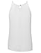 ZENNESSA ZENNESSA's Womens Scoop Neck Pleated Front Fitted Chiffon Cami Tank Tops XXX-Large Ivory