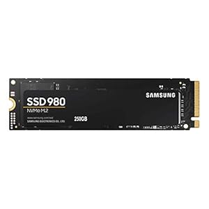 Samsung 980 250 GB PCIe 3.0 (up to 2,900 MB/s) NVMe M.2 Internal Solid State Drive (SSD) (MZ-V8V250BW)
