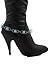 TFJ Women Western Fashion Boot Bracelet Silver Metal Chain Turquoise Blue Beads Shoe Charm