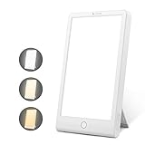 Light Therapy Lamp, HOSOME 10,000 Lux LED Bright White Therapy Light with Adjustable Colors and Brightness, UV Free White Light Therapy with 3 Timer Settings, USB Powered & Compact Size, Touch Control