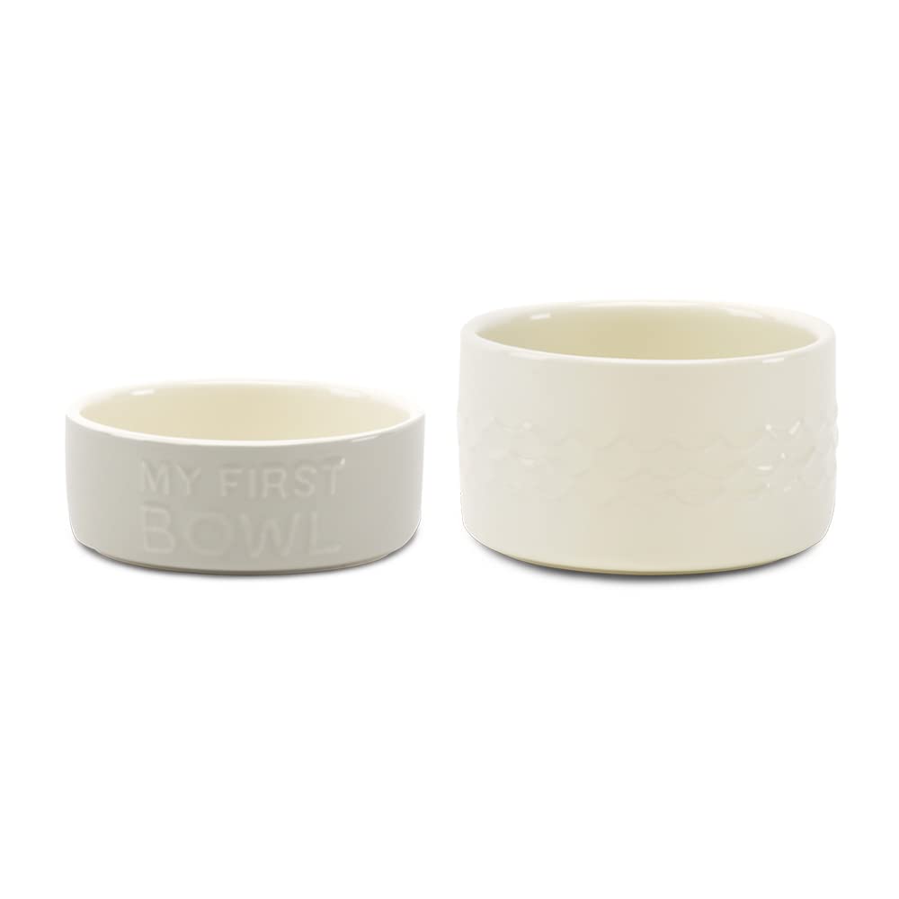 Scruffs My First Icon Puppy Bowl Set - Light Grey/Cream