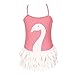 qyqkfly Girls Swan Bathing Suit Adjustable 3Y-12Y One Piece Ballet Style Swimsuit (FBA)