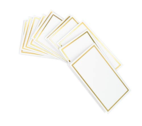【250 Pack】 Place Cards -Elegant Name Cards with Gold Foil Borders -Perfect For Wedding, Business Event -Table Name Cards, Table Tent Cards, Seating Cards, Wedding Name Cards 2 x 3.5 inch [Pack of 250] - Thumbnail 2