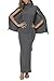 LaSuiveur Women's Elegant Party Bodycon Turtle Neck Evening Poncho Long Dress