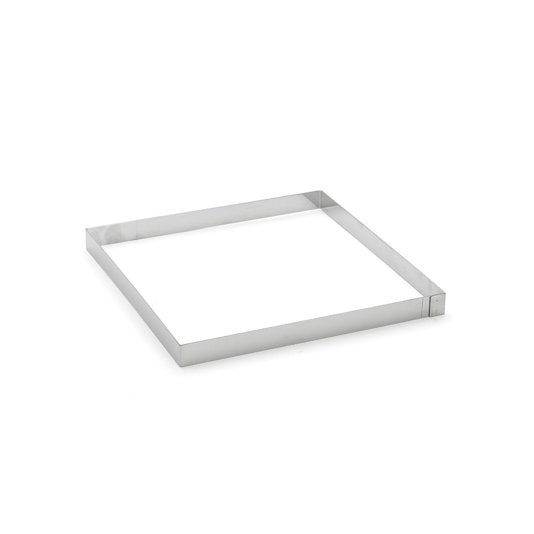 De Buyer 3905.20 Stainless Steel Square Rings, 2 cm High, 20 cm Diameter