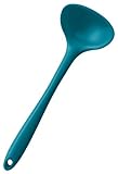 StarPack Basics Range Silicone Ladle Spoon In FDA Grade With Hygienic Solid Coating, Soup Ladle With Bonus 101 Cooking Tips (Teal Blue)