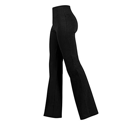 Sunyastor Women Boot Cut Yoga Pants Stretch Bootleg High Waisted Tummy Control Workout Leggings Long Bootleg Flare Pants (B Black, 2X-Large)