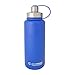 EcoVessel BOULDER TriMax Vacuum Insulated Stainless Steel Water Bottle with Versatile Stainless Steel Top and Tea, Fruit, Ice Strainer - 32 ounce - Hudson Blue