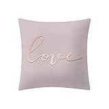 Sikye Home Decorative Square Pillowcase  Rose Gold Pink Zippered Pillow Covers Protectors Super Soft for Sofa Bedroom Car 18x18 Inch (H)