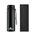 Delso Flask Stainless Steel Water Bottle Double Wall Vacuum Insulated BPA Free Multipurpose Design for Indoor Outdoor Sports Home School Office Camping Hiking (Gentle Black)
