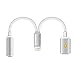 iPhone 7 Lightning to 3.5mm Adapter, 2-in-1 Lightning to 3.5mm Headphone Adapter and Lightning Charging Cable for iPhone 7, iPhone 7 Plus (Silver)