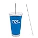 YOUNGFIT The Tumbler by OZO - Premium Stainless Steel Vacuum Insulated Travel Mug, Hot or Cold Drinks with Straw and Brush, 16oz capacity, in Matte Blue