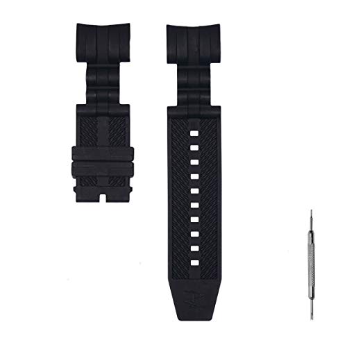 CACA for Invicta Watch Replacement Rubber Silicone Band/Strap for Invicta Reserve Jason Taylor Bolt Zeus - Black Invicta Watch Strap