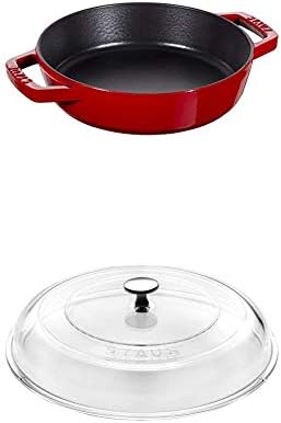 Staub ストウブ 両手フライパン 誕生日プレゼント チェリー cm スキレット 両手 鋳物 ホーロー ガラス蓋付き Ih対応 日本正規販売品 Handle Double 661 Frying Pan