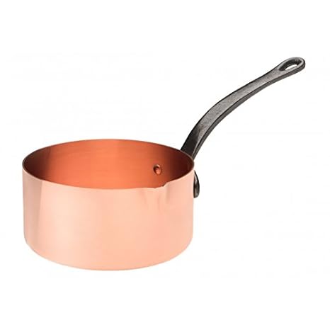 Kupferkasserolle für Karamell Zuckertopf Ø 16 cm Dickwandig - Glatt