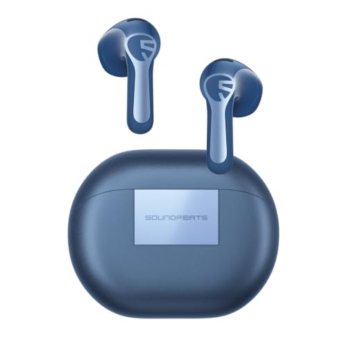 SOUNDPEATS Air6 HS BT 6.0 Wireless Earbuds, Semi-in-Ear Bluetooth Earphones with 13mm Triple-Magnet Bio-Composite Driver, LDAC & Hi-Res Audio, 45H Playtime, 4-Mic Noise Cancelling, IPX5 (blue)