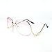 mincl/Unique Design Rimless Round Sunglasses Plain and Color With Box (gold-pink, gold-pink)