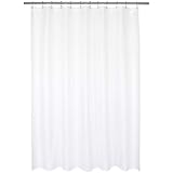 Barossa Design Waterproof Fabric Shower Curtain or Liner - Hotel Quality, Machine Washable - White Shower Curtain Liner for Bath Tub, 72x72 inch