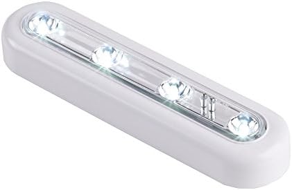 4-LED Touch Touch-Activated Tap, AOTOSOLO Push Stick-on Anywhere Light, Battery-operated LED Night Light for Closets, Attics, Garages, Car, Sheds, Cellar Path Stairs, 1 Pack (cool white)