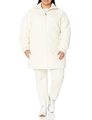 AMAZON ESSENTIALS WOMEN’S RELAXED-FIT RECYCLED POLYESTER MID LENGTH PUFFER COAT (AVAILABLE IN PLUS SIZE) (PREVIOUSLY AMAZON AWARE), IVORY, X-LARGE