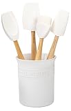 Le Creuset JS450-16 Craft Series Utensil Set with Crock, 5-Piece, White