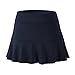 32e-SANERYI Women's Basic Elastic Tennis Skirt with Shorts Golf Skort(sk25,S,Black)