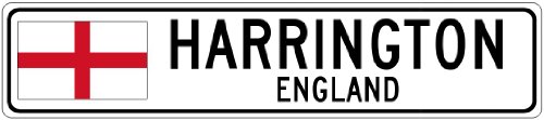 HARRINGTON, ENGLAND - Flag Aluminum City Sign